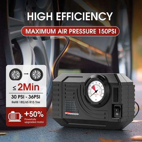 Compresseur AirGo CARSUN noir - vue produit