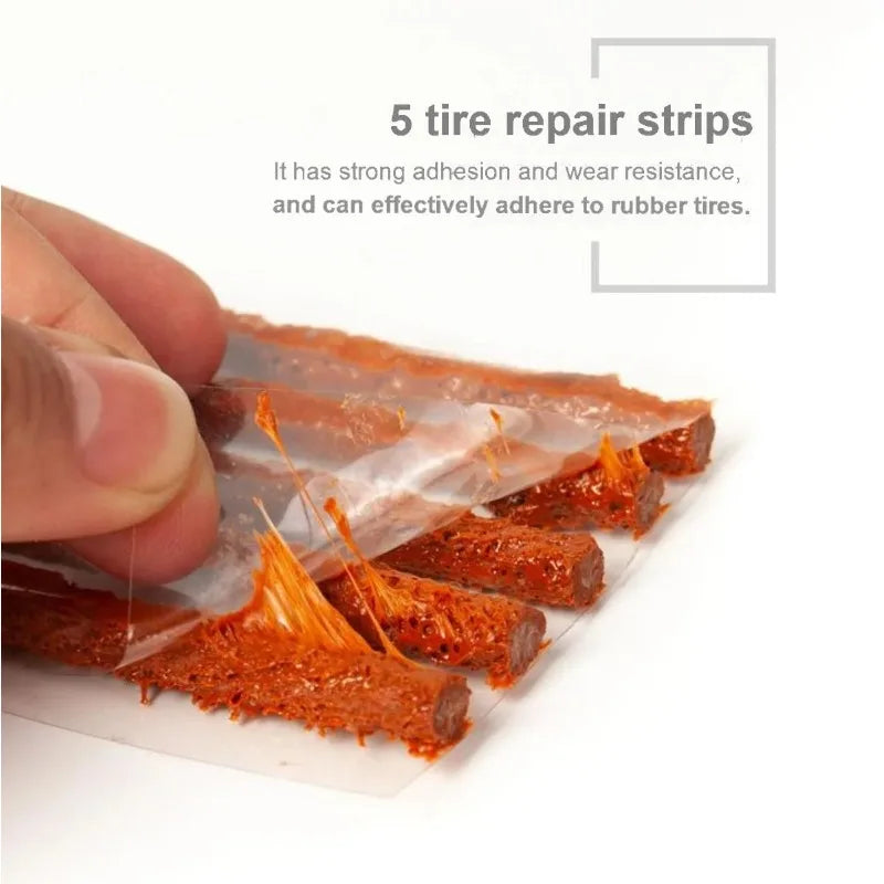 Bandes et outils du kit de réparation pneu